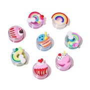 8PCS Cute Lip Gloss for Girls, Party Favors Lip Balm Set for Kids, Assorted Fruity Flavors Cute Cupcake of Rainbow Designs...
