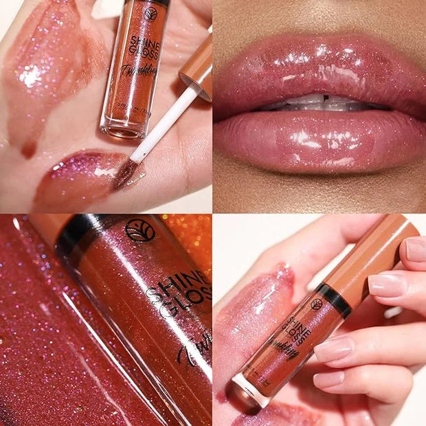 Lip Gloss Women Girls Plumping Lip Gloss Glitter Tinted Lip gloss Oil Plumper Hydrating Long Lasting Moisturizing Non Stic...