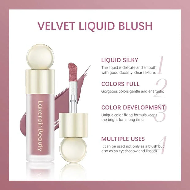 Erinde Liquid Cream Blush, Soft Dewy Face Blush, Natural Matte Finish Looking, Long-lasting Cheek Tint, Lightweight Blenda...