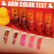 6 Colors Duck Lip Plumper Gloss, Glitter Shine Primer Lip Tint Korean Clear Plumping Lip Gloss, High Pigment No Sticky Sex...