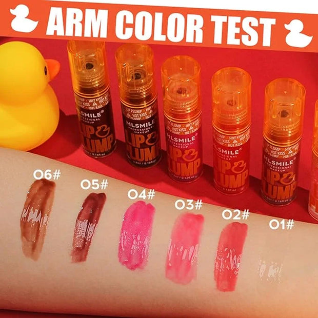 6 Colors Duck Lip Plumper Gloss, Glitter Shine Primer Lip Tint Korean Clear Plumping Lip Gloss, High Pigment No Sticky Sex...