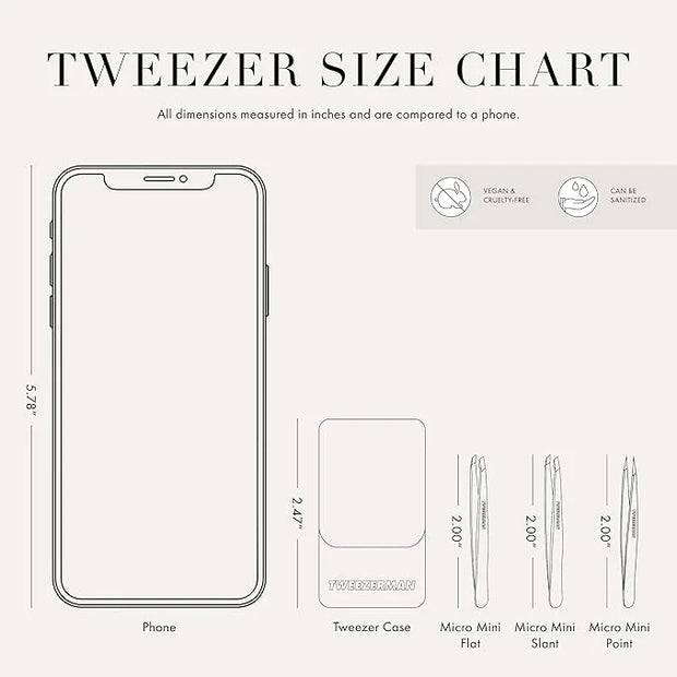 Tweezerman Hollygraphic Micro Mini Slant & Point Tweezer Set - Eyebrow Tweezers for Women and Men - Product Image