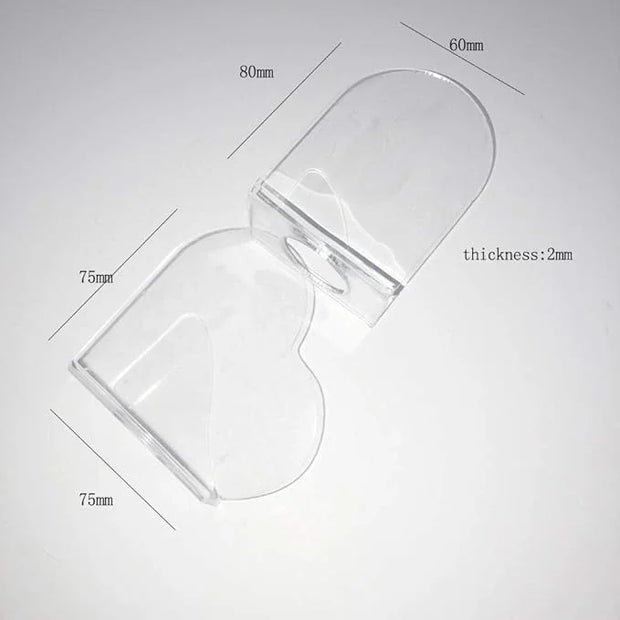 2pcs Heart-shaped Clear Acrylic Nail Art Display Cosmetic