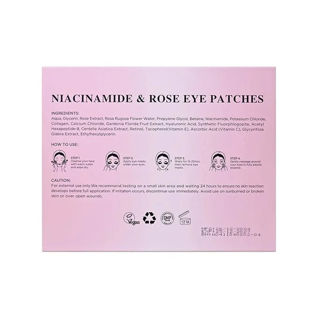 Under Eye Patches for Dark Circles,Puffy Eyes,20 Pairs Face Masks SkinCare With Niacinamide and Rose for Rehydrated - Prod...