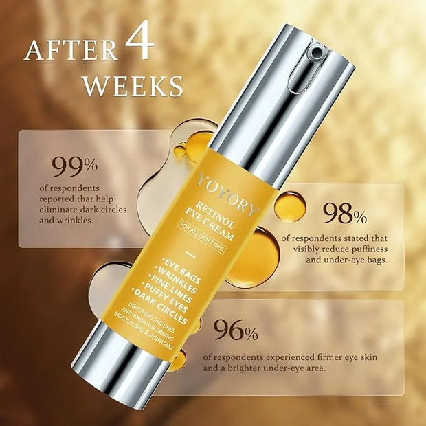 Retinol Under Eye Cream - Eye Cream for Dark Circles and Puffiness, Eye Bags, Wrinkles Fine Lines Skin Care Hydrates & Lif...