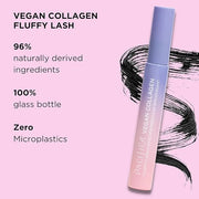 Pacifica Vegan Collagen Fluffy Lash Mascara – Black Thickening & Lengthening Mascara with Plant Fibers, Full Fluffy Lashes...