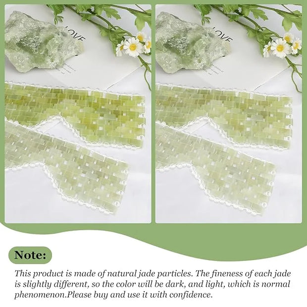 Jade Eye Mask, Facial Cooling Mask with 100% Real Jade for Hot & Cold Therapy to Reduce Wrinkles, Puffiness, Migraines, an...