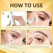 5% Caffeine Eye Cream, Under Eye Serum for Dark Circles, Puffiness & Wrinkles Fine Lines, Eye Roller Serum with 360° Massa...