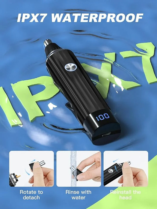 LED Display Ear and Nose Hair Trimmer Clipper for Men Women,2025 Rechargeable 2 in 1 Professional Painless Eyebrow & Facia...