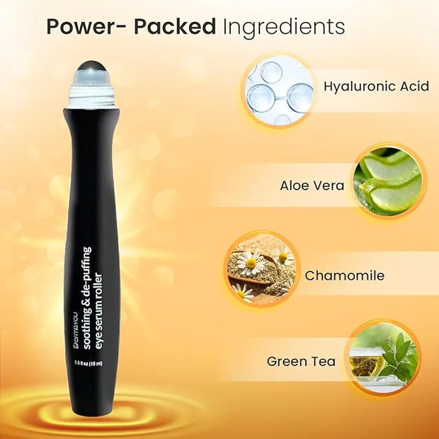 Dermisyou Under Eye Serum Roller Reduce Wrinkle & Fine Lines & Puffiness For Dark Circles Undereye Bags Women & Men - Prod...