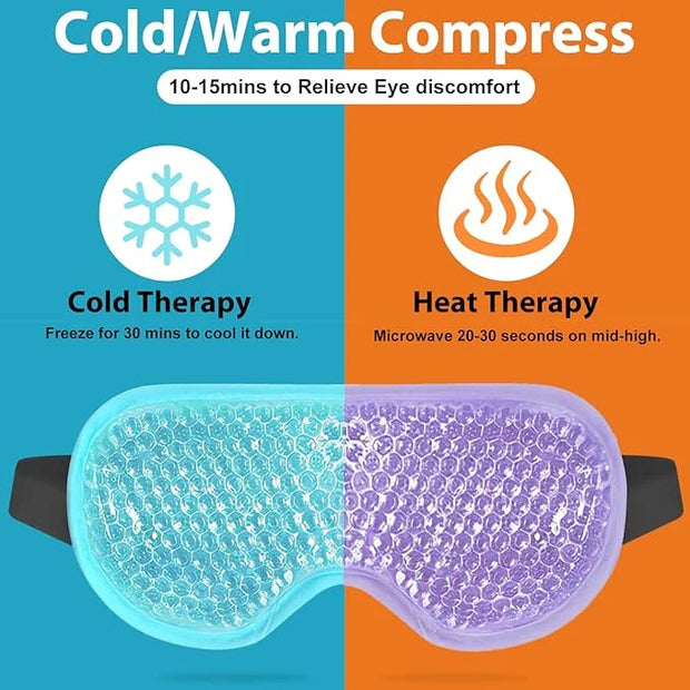 BeeVines Gel Eye Mask, 2 Pack Cooling Ice Masks for Puffy Eyes for Men & Women, Cold & Warm Compress for Post Surgery, Puf...