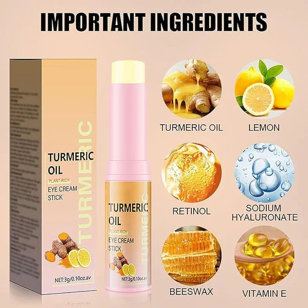 Turmeric Retinol Eye Stick, Turmeric Booster Eye Cream, Anti Aging and Hydrating Under Eye Cream for Dark Circles Puffines...