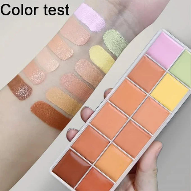 12 Color Correcting Concealer Palette With Concealer Brush, Correcting