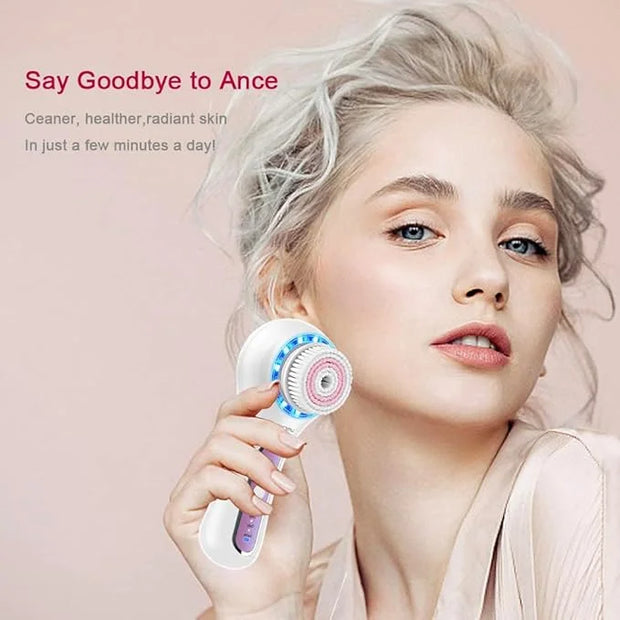 Face Scrubber Exfoliator,Facial Cleansing Brush Rechargeable IPX7 Waterproof with 5 Brush Heads,Electric Face Spin Brush f...