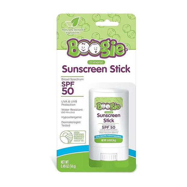 Baby Sunscreen Stick by Boogie, Mineral Sunscreen SPF 50, Travel Size Sunblock for Kids, FSA/HSA Eligible, Zinc Oxide, Wat...