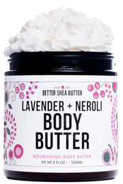 Body Butter for Women LAVENDER NEROLI | Whipped Body Moisturizer with Raw Shea Butter for Dry Skin, Paraben Free, Non-Grea...