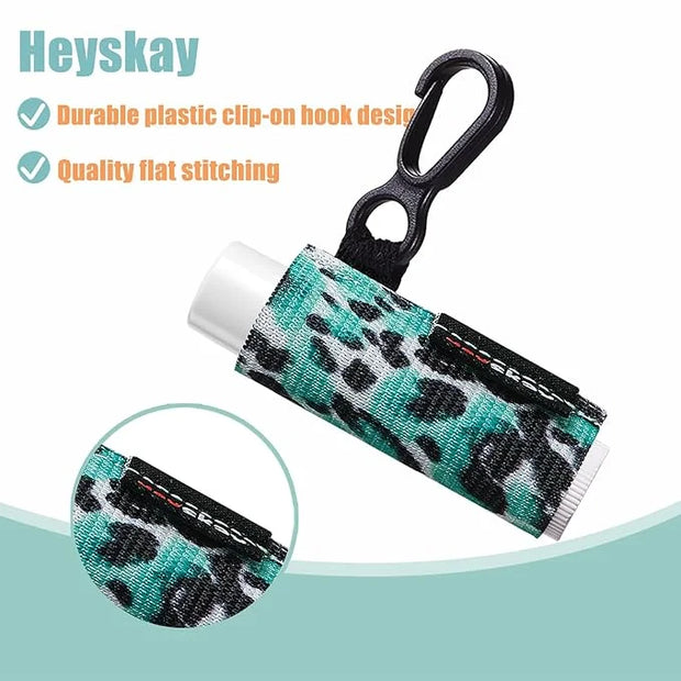 5pcs Lip Balm Holder Keychain Lipstick Women(Daisy/Tulip/Leo)