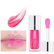 Hydrating Lip Glow Oil Set, Plumping Lip Oil Moisturizing Nourishing Shiny No-Sticky Transparent Tinted Lip Gloss Balm, Na...