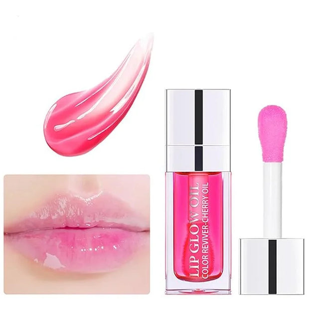 Hydrating Lip Glow Oil Set, Plumping Lip Oil Moisturizing Nourishing Shiny No-Sticky Transparent Tinted Lip Gloss Balm, Na...