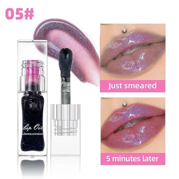 Magic Color Changing Lip Oil Ph, Glitter Lip Gloss, Upgraded Big Brush Head Moisturizing Long Lasting Nourishing Lip Glow ...