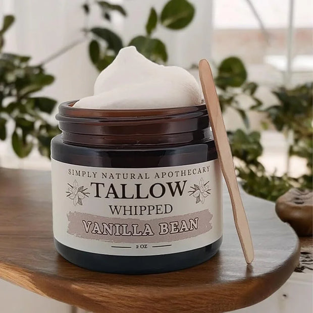 Beef Tallow for Skin Care, Face, Hands - Natural Moisturizer - Whipped - Organic Grass-Fed Beef Fat - Vitamins A, D, E, K ...