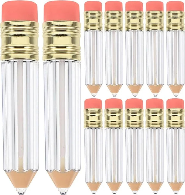 Garneck 12pcs Pencil Shaped Empty Lip Gloss Tubes 5ml Refillable Gloss Bottles For Diy Cosmetics Clear Mini Lip Oil Contai...