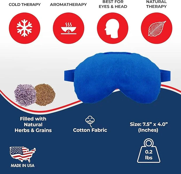 Lavender Eye Mask - Weighted Eye Mask for Relaxation and Yoga - Cold Therapy Eye Masks for Women, Men - 1 Eye Mask Blue - ...
