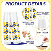 24 Pcs Volleyball Lip Balm Volleyball (Blue,white,yellow)