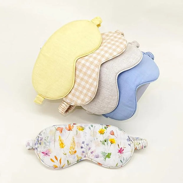 Pure Cotton Eye Mask 100% Organic Cotton Sleep Mask for Girls,Travel Breathable Sleep Mask,Adjustable Strap, Hypoallergeni...