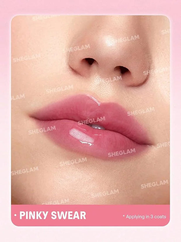 SHEGLAM Jelly Wow Tinted Lip Oil Plumping Lip Gloss Natural -Pinky Swear - Product Image