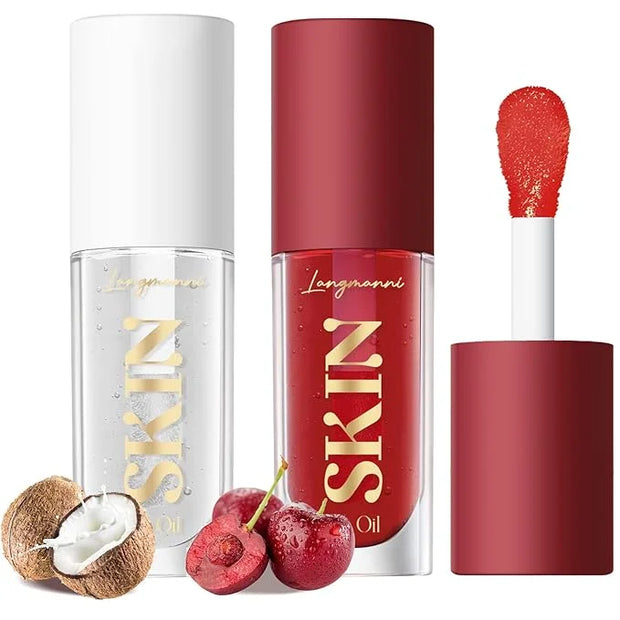 LANGMANNI Moisturizing Lip Oil,No-Sticky Lip Gloss Lip Balm Lip Care,Fruit Flavoured Lip Oil For Dry Lip's Moisturizing Hy...