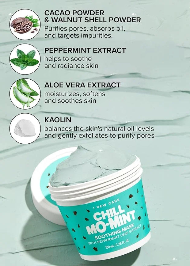 I DEW CARE Wash Off Face Mask - Chill Mo-Mint | Soothing Mask with Peppermint Leaf Extract, Korean Face Mask Skin Care for...