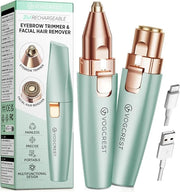 Eyebrow Facial Trimmer: 2 in1 Rechargeable Facial Hair Removal and Eyebrow Shaver - Face Lips Body Painless Facial Razor w...