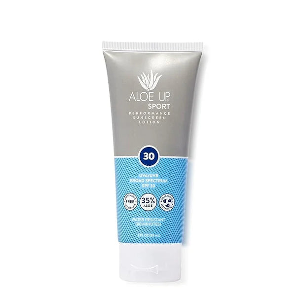 Aloe Up Sport Sunscreen Lotion SPF 30 - Broad Spectrum UVA/UVB Sunscreen Protector for Face and Body - With Hydrating Aloe...