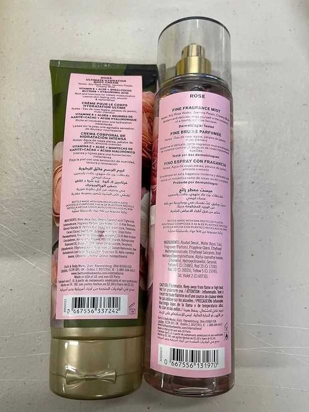 Bath and Body Works - Rose - Ultra Shea Body Cream and Fine Fragrance Mist -8 Oz 2018 - Product Image