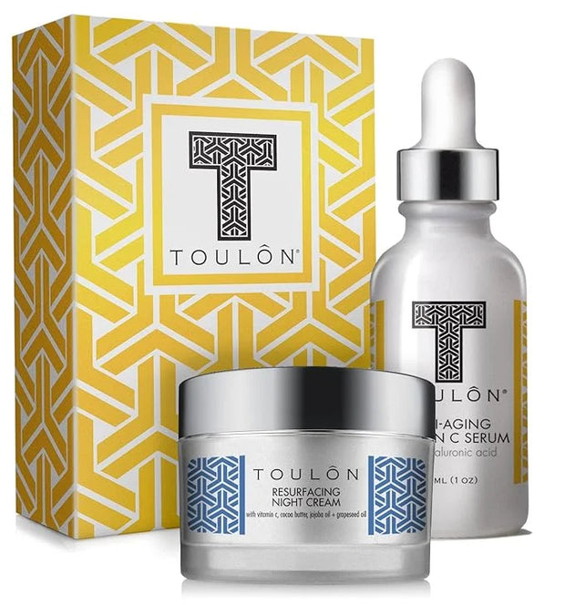 Vitamin C Anti Aging Skin Care Kits; Women Beauty Gifts: Vitamin C Serum with Hyaluronic Acid and Vit C Moisturizer for Fa...
