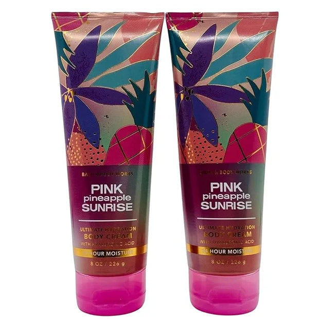 Bath & Body Ultimate Hydration Body Cream For Women 8 Fl Oz 2- Pack (Pink Pineapple Sunrise) - Product Image