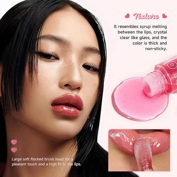 Lip Plumper Gloss High-Shine Liquid Lip Plumping Color, Long-Lasting Plumper Pout, Moisturizing, Non-Sticky With Natural G...
