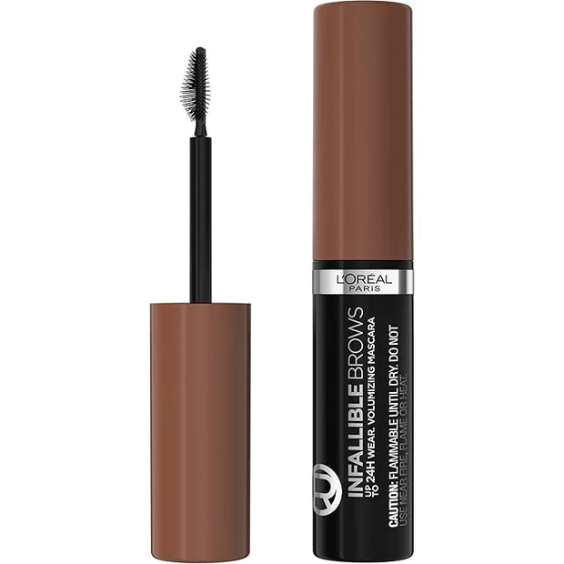 L'Oreal Paris Infallible Volumizing 24H Wear Brow Mascara, Long Lasting Eyebrow Makeup for 2X Fuller Eyebrows, 6R Auburn, ...