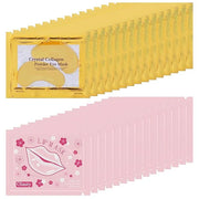30 Pairs Lip Masks & 24K Gold Eye Mask Bulk Mother's Day Gifts, Collagen Crystal Under Eye Patches for Puffy Eyes, Effecti...