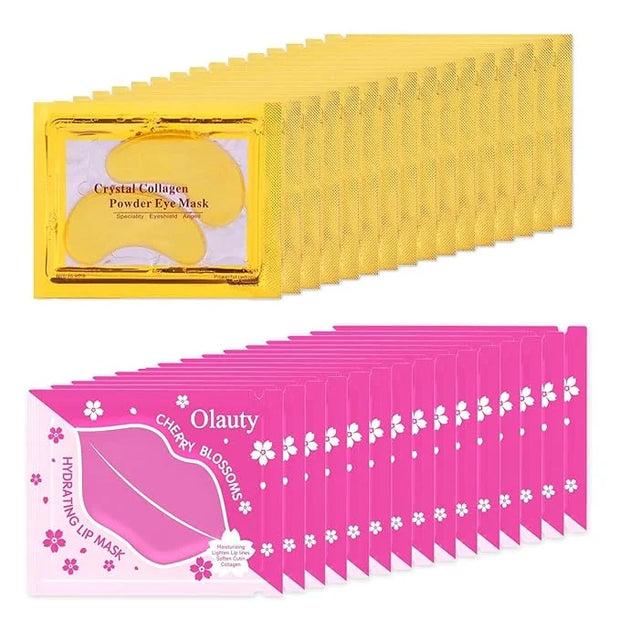 30 Pairs Collagen Lip Masks & Under Eye Mask,Crystal Collagen Eye Patches for Puffy Eyes,Moisturizing& Reducing Fine Lines...