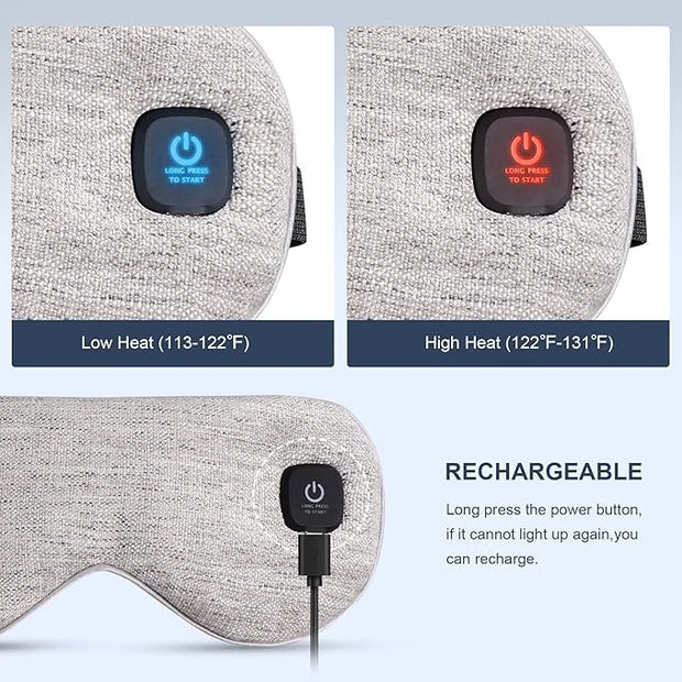 Heated Eye Mask Cordless, Warm Eye Compress for Dry Eyes Stye Blepharitis Chalazion MGD Eye Treatment, Heat Therapy to Unc...