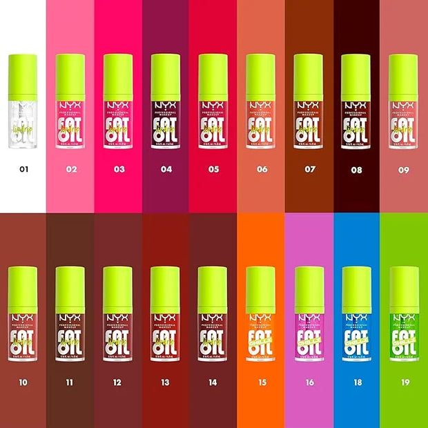 NYX PROFESSIONAL MAKEUP Fat Oil Chillz, Moisturizing, Shiny and Vegan Tinted Lip Gloss - Kiwi Freeze (Sheer Green) - Produ...