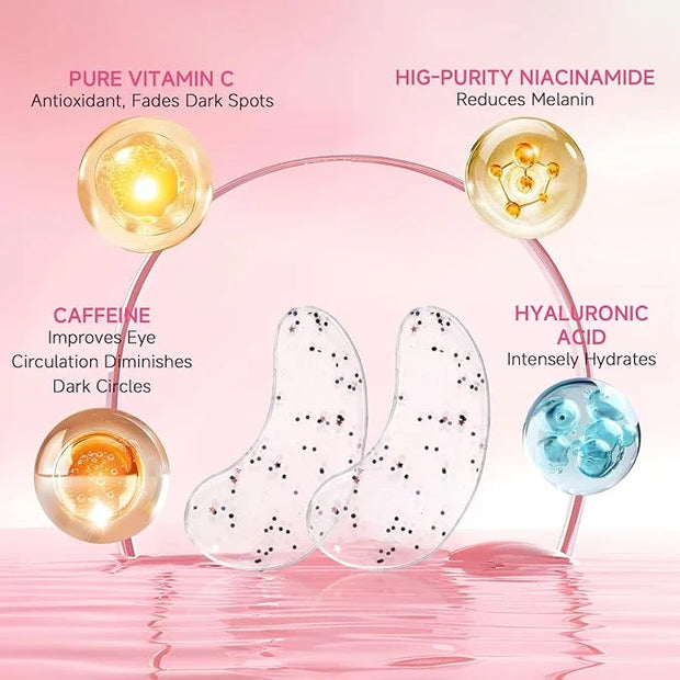 POSTA 20Pairs/40Pcs Collagen Under Eye Patches, Glitter Under Eye Mask for Dark Circles and Puffiness, Hydrating Eye Skinc...