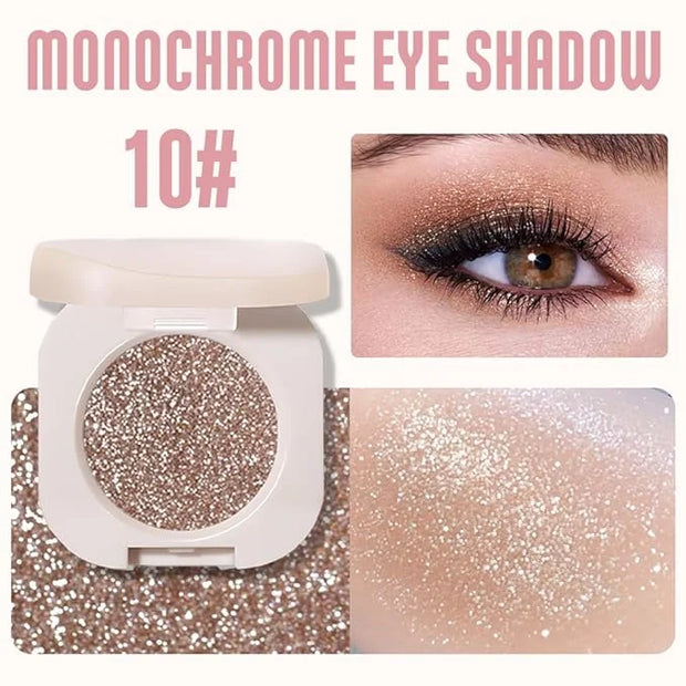 Monochrome Glitter Eyeshadow - Nude Gold Brown Shimmer Eye Shadow, Talc-Free, Paraben-Free, Cruelty-Free, Long-Lasting Sin...