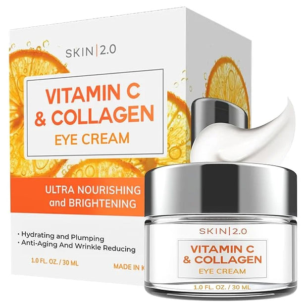 Vitamin C & Collagen Eye Cream – Dermatologist-Tested, Anti-Aging, Korean Skin Care, Brightens Dark Circles & Firms Skin –...