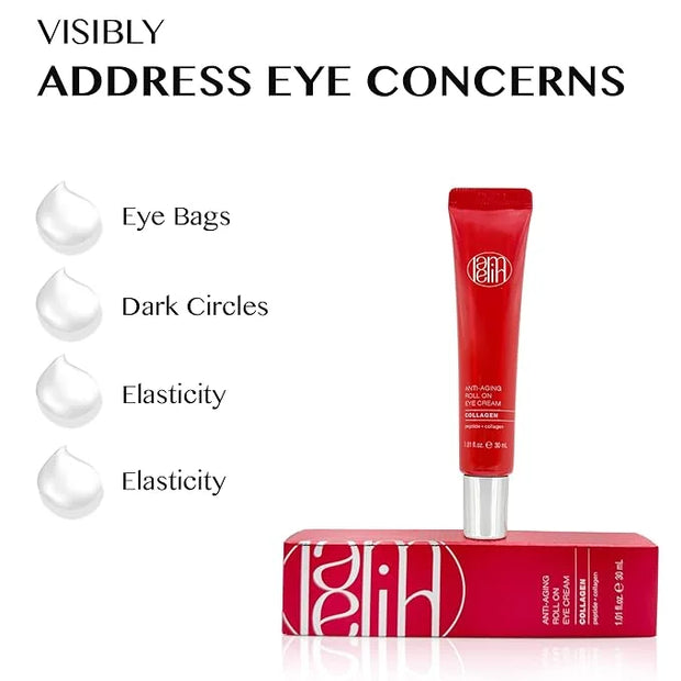 Eye Cream Roller, Collagen & Peptides for Total Eye Lift, Rapid Wrinkle Repair, Dark Circle & Under Eye Bag Treatment, Ant...