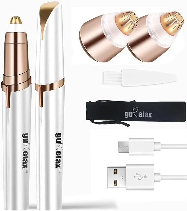 gurelax Eyebrow Hair Remover, Electric Eyebrow Trimmer for Women,Face and Eye Epilator with LED Light for Women Rechargeab...