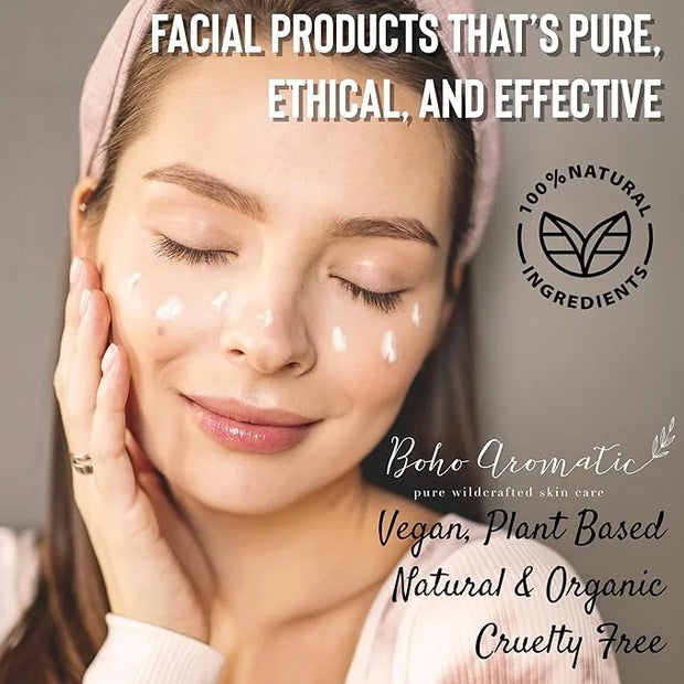 Natural Skincare Gift Set for Women – Hydrating Face Cleanser, Moisturizer & Eye Cream – Clean Beauty Facial Kit with Bota...