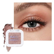 Kaely Pressed Single Eyeshadow Makeup, Amber Rush Shimmer Highly Pigmented Monochrome Eye Shadow Palette, Waterproof Neutr...